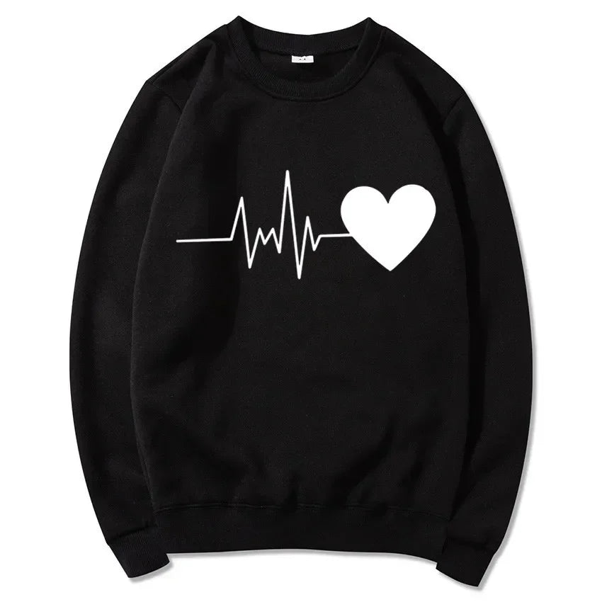 Valentine's Day Love Flower Printed Crew-neck Hoodie Sweatshirt  Sweatshirts  Streetwear  Streetwear Men