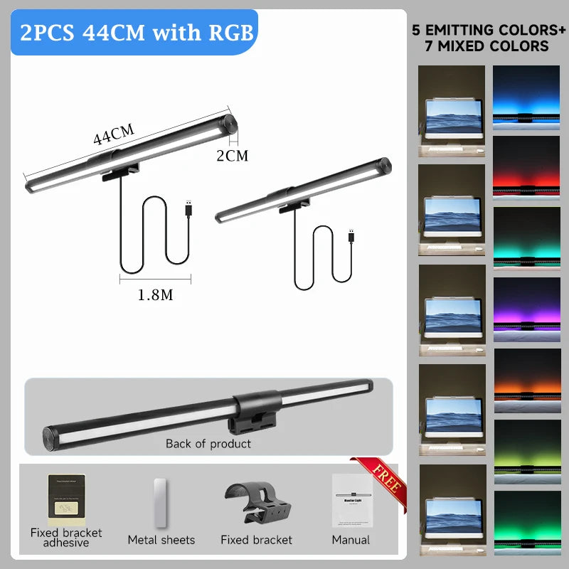 RGB Backlight LED Lightbar Computer Laptop Esport Level Lighting Room Decoration Desk Screen Light Bar Monitor Led Light Fixture