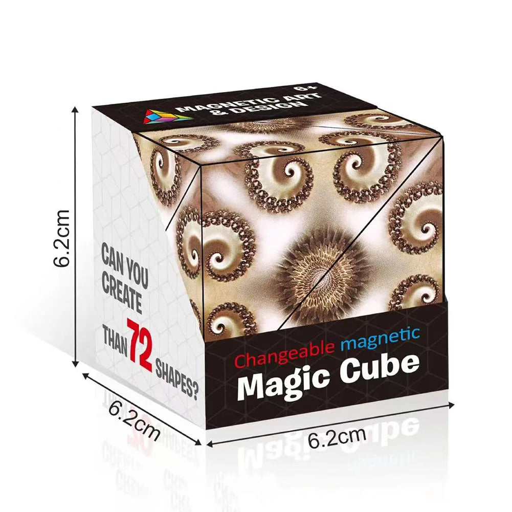 3D Flip Magnetic Magic Cube Puzzle Game Variety Geometric Changeable Magnetic Cube Anti Stress Fidget Toys Kids Christmas Gifts