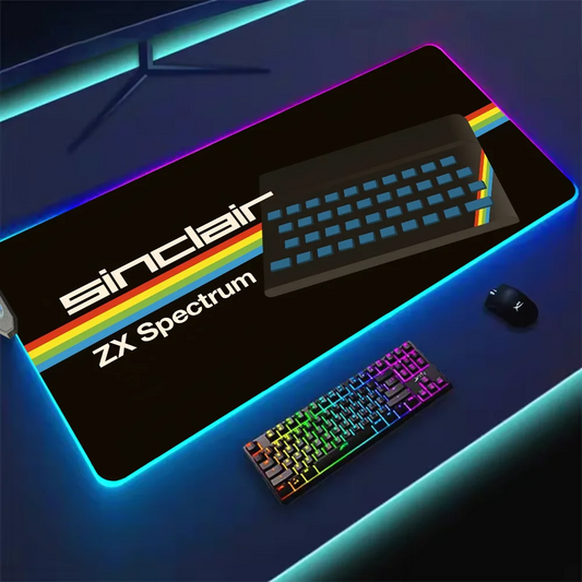 Retro Sinclair Zx Spectrum For Rgb Mouse Pad Xxl Steelseries Laptop Mat Gaming Backlit Keyboard Gamer Table Deskpad