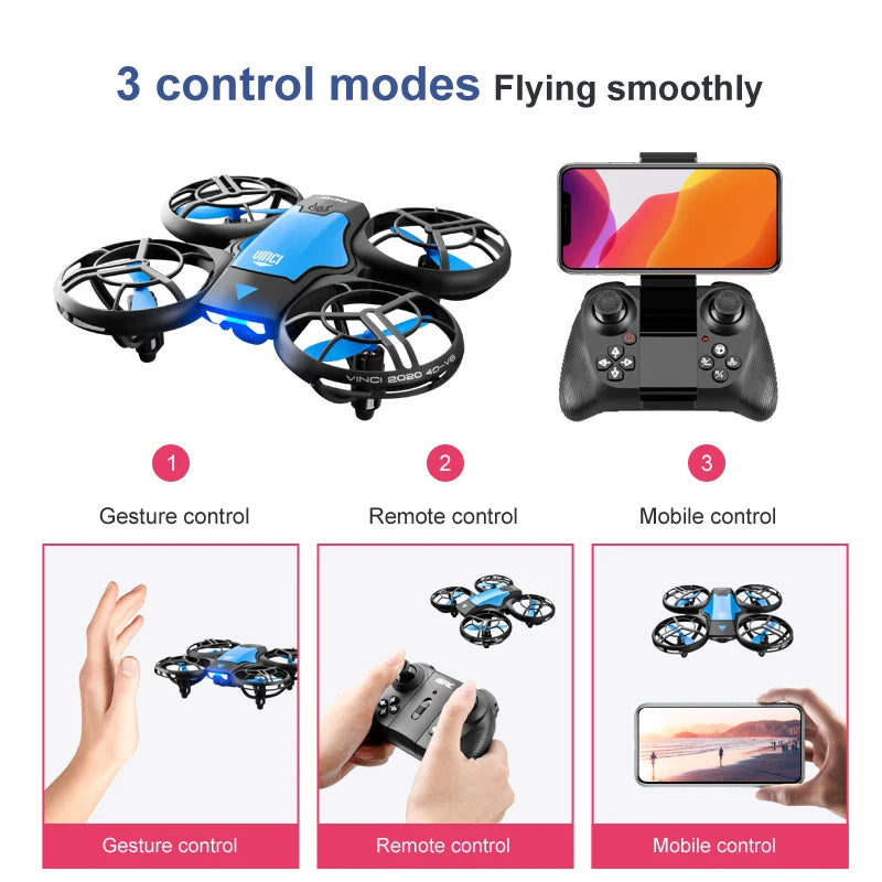 V8 Mini Drone 4K Professional Wide-Angle HD Camera WiFi FPV Height Hold Foldable RC Drone Quadrotor Helicopter Children's Toys