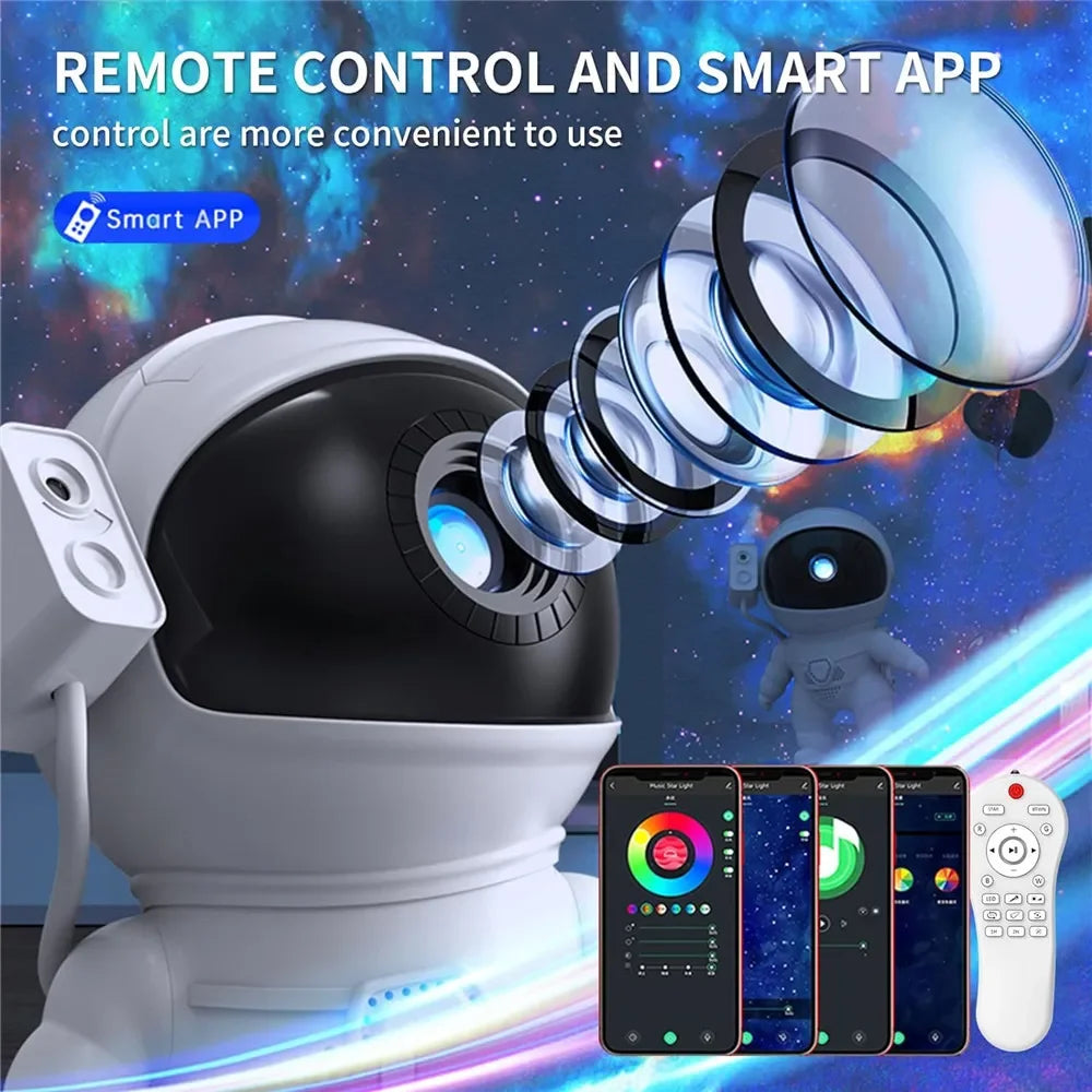 Starry Sky Astronaut Projection Lights Rocket Astronaut Galaxy Projection Night Light Atmosphere Lights Adult Gift Bedroom Decor