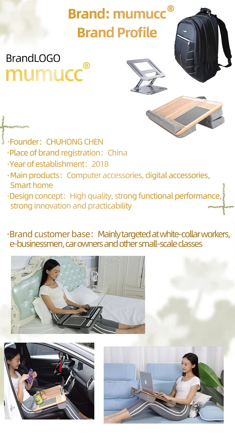 MUMUCC Multifunctional Laptop Desk With Cushion and Filled with Foam Particles, Small Pillow Table, Hard Mouse Pad Large