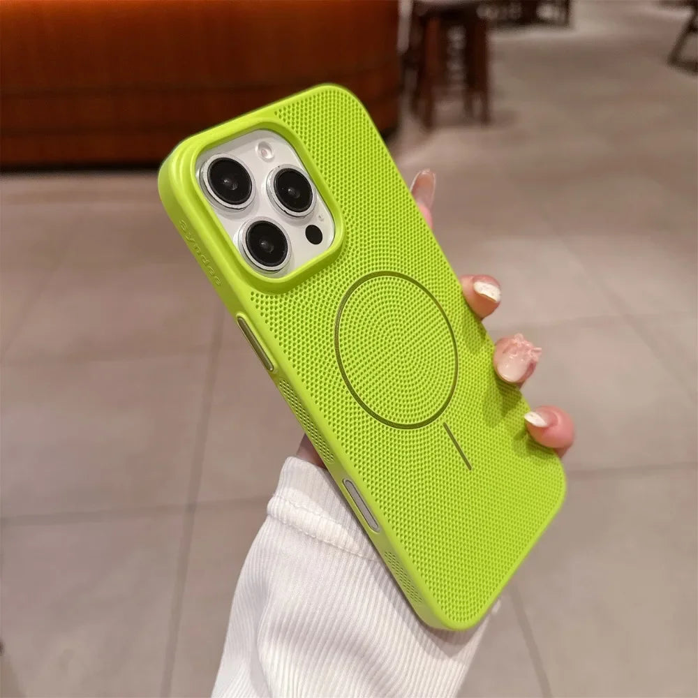 Cooling Heat Dissipation Magnetic Phone Case for iPhone 17 16 15 14 13 12 11 Pro Max Plus 17Pro Breathable Shockproof Back Cover