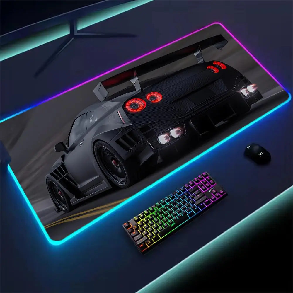 Cool and fashionable Car Large RGB Mouse Pad Gaming Mousepad LED Mousemat Luminous Desk Pads Gamer PC Keyboard Mats XL Table mat