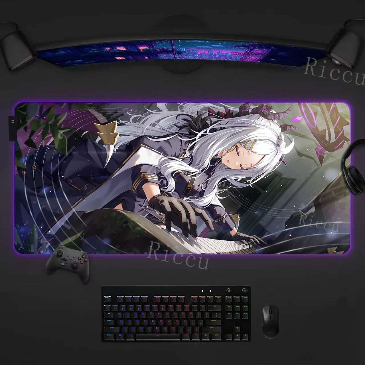 RGB HD Ryuuge Kisaki Blue Archive Game Mousepad Large Keyboard Desk Mat Gaming Mouse Pad LockEdge Edge PC Computer Mat E-Sports