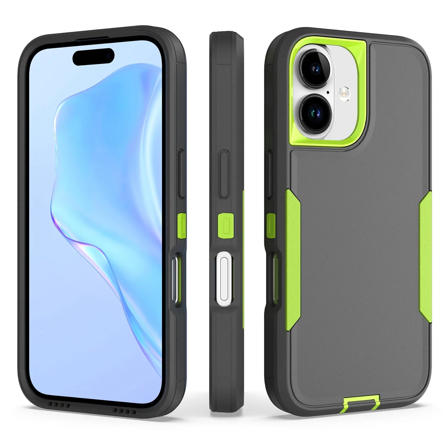 2 in 1 Heavy Duty Armor Shockproof Phone Case For iPhone 11 12 13 14 15 16 Plus 17 Pro Max Anti-Scratch Hard TPU Back Cover