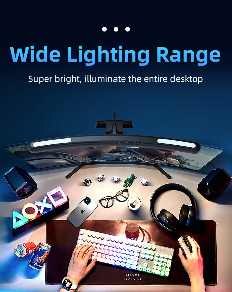 RGB Backlight LED Lightbar Computer Laptop Esport Level Lighting Room Decoration Desk Screen Light Bar Monitor Led Light Fixture