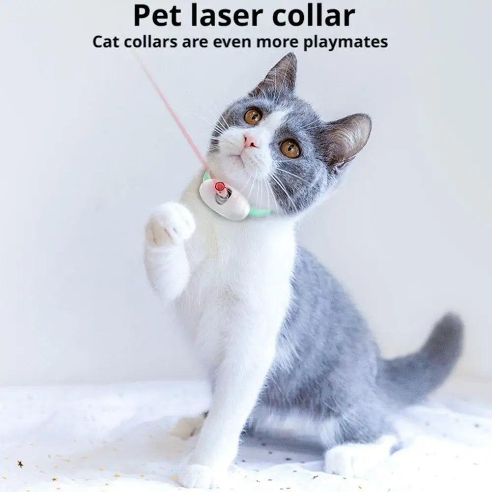 New Smart LED Laser Pet Collar Hands Free Automatic Laser Teaser Toy for Cats Dogs Interactive Pet Supplies
