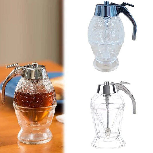 Syrup Dispenser with Stand Honey Pourer Dispenser Olive Oil Dispenser Bottle for Home Kitchen Storing Honey and Syrup
