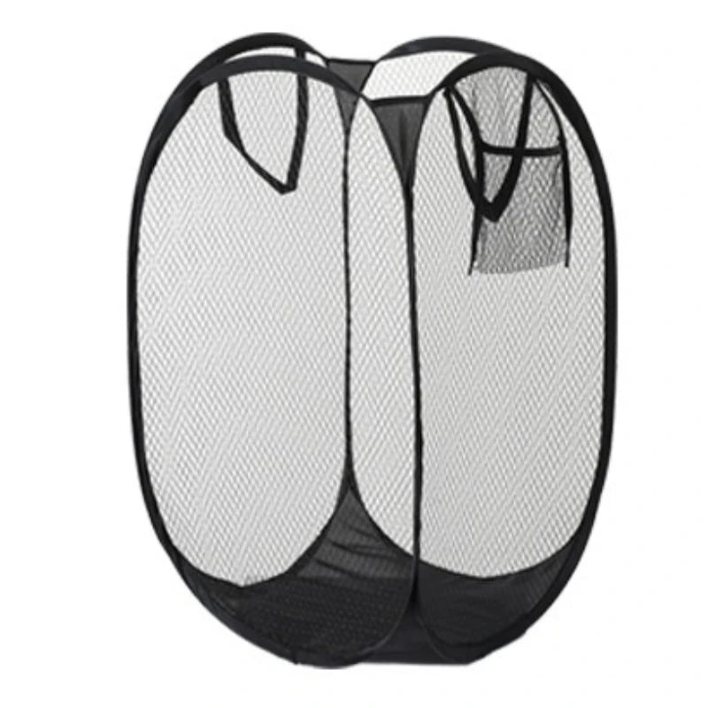 Foldable Mesh Laundry Basket Ventilated Collapsible Dirty Clothes Hamper Space Saving Storage Basket Portable Bathroom Organizer