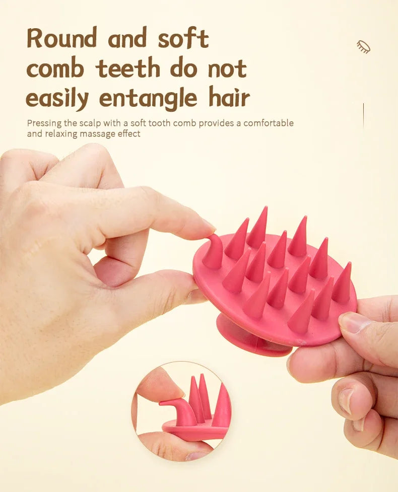 Silicone Scalp Hair Massage Brush Shampoo Massage Comb Bath Wash Hair Care Root Scalp Massager Shower Brush Salon Hair Tool