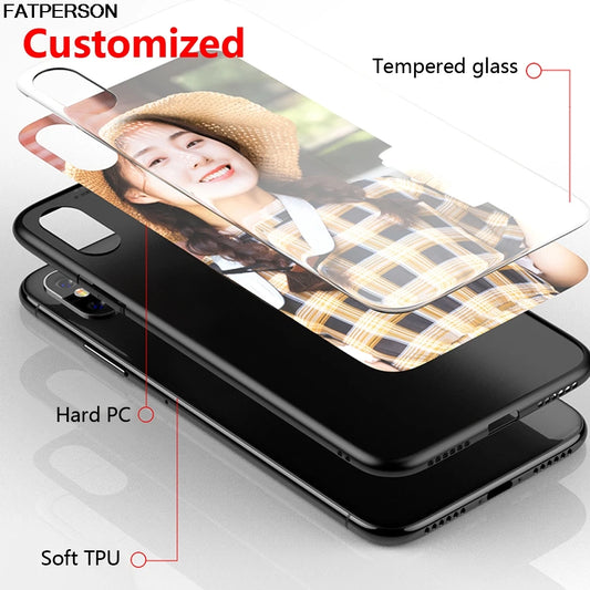 DIY glass Phone case For iphone 17 17Air 17Pro 17 ProMax capa Custom Tempered Glass Phone Case