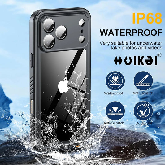 Waterproof Case for iPhone 17 Pro Max 16 Plus 15 Pro Max 15 14 13 14 Pro Max IP68 Dustproof Protector Full Body Protective Case