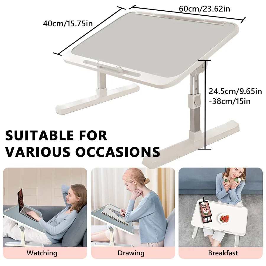 Foldable Bed Desk, Laptop Desk, Adjustable Computer Desk, Office Desk, Children's Study Desk, Bedroom Living Room Desk