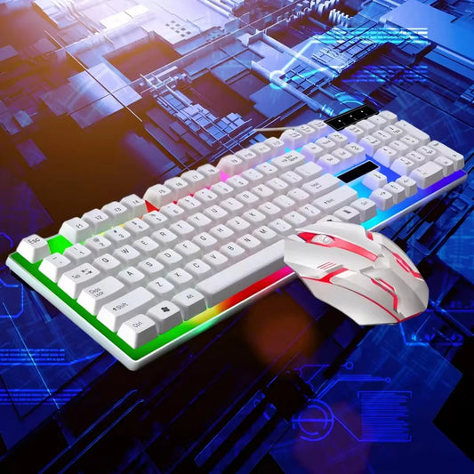 Stylish Backlight Wired Keyboard with Mouse Responsive Game Keys Long Lasting Comfort For Workspaces Efficient Gaming Office
