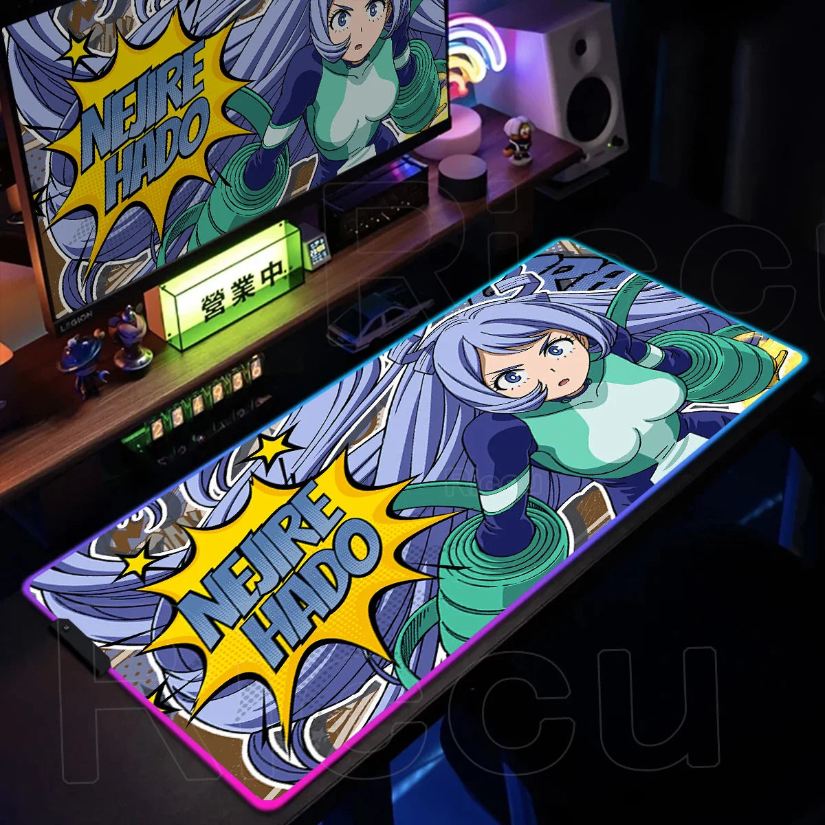 RGB My Hero Academia PC Gaming Accessorie Mouse Pad Keyboard Pad Large Anti-slip Carpets Japanese Anime Mat Home Office Setup