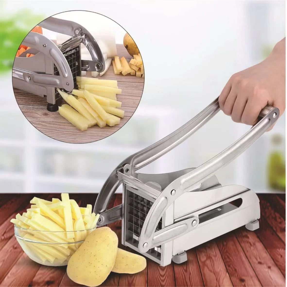 Potato Slicer Commercial Household Cucumber Radish Potato Lettuce Slicer Multifunction Stainless Steel Manual Vegetable Cutter