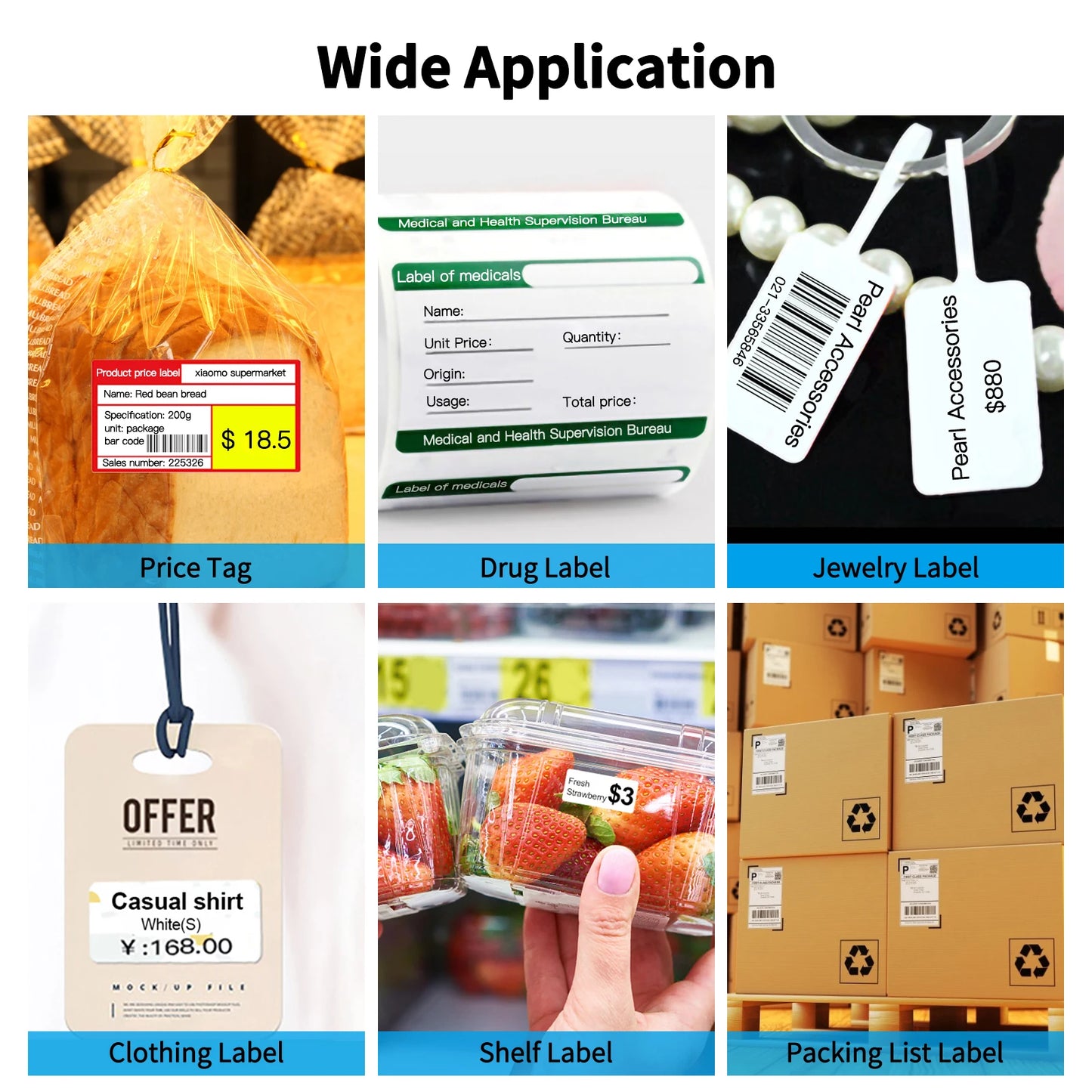 Portable Thermal Label Maker Wireless BT Mini Label Printer 58mm Barcode Printer for Retail Price Tag Warehouse Label Printing