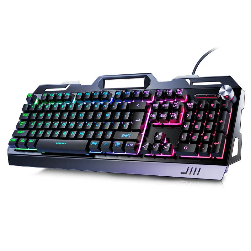 V2g5 Gaming Mechanical Handle Metal Keyboard Mouse Headset Usb Cable 3pieces/set for Esports Player Free Mousepad