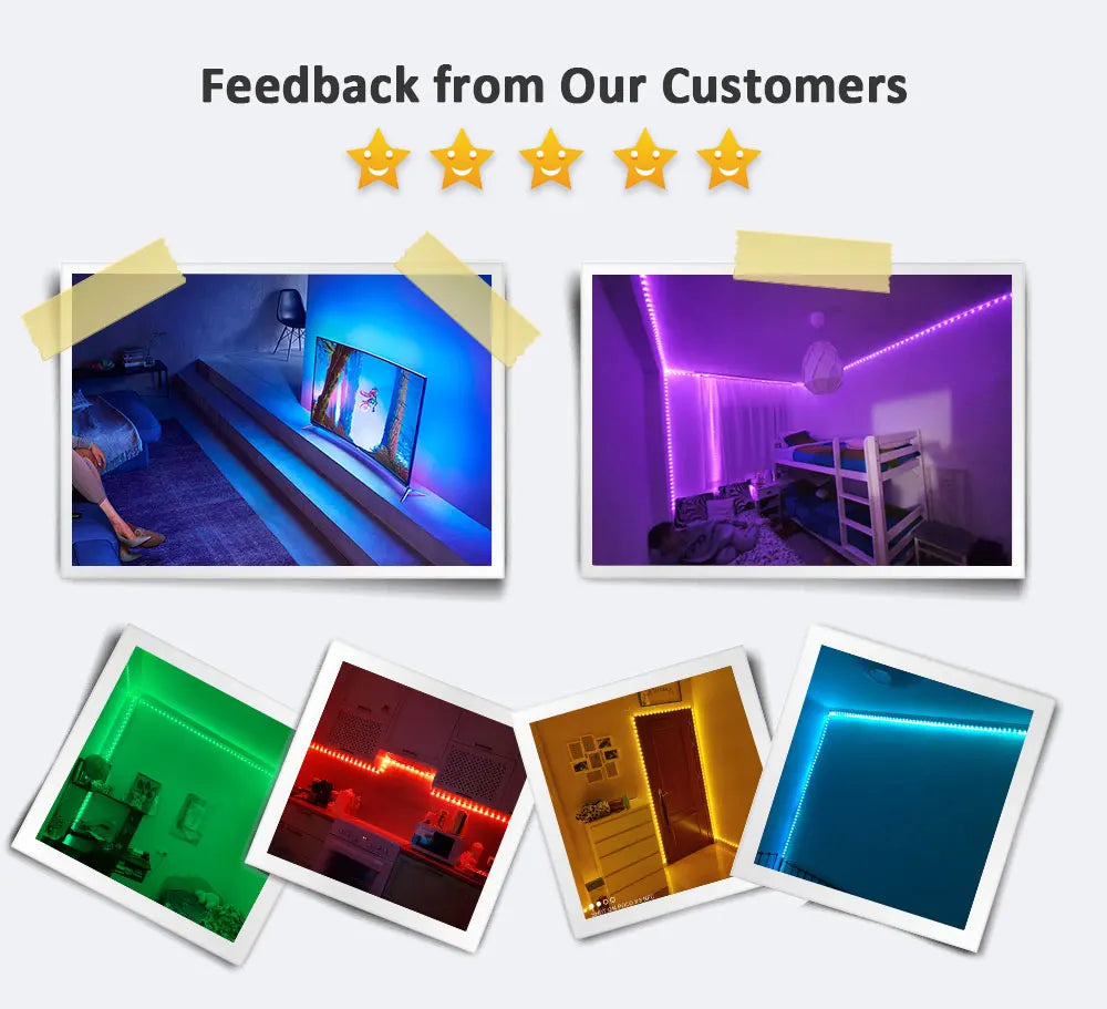 LED Strip Lights RGB ,5V 1M-30M,16 million colors, RGB , Led Strip Lighting Music Sync, Color Changing for Party Home