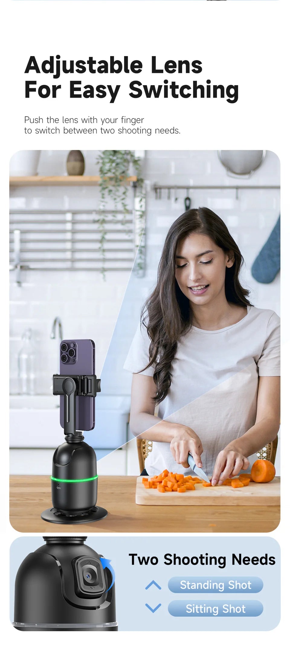 FANGTUOSI AI Smart Gimbal 360° Selfie Stick Auto Face Tracking Gimbal Rotation For Smartphone video Vlog Stabilizer Phone Holder