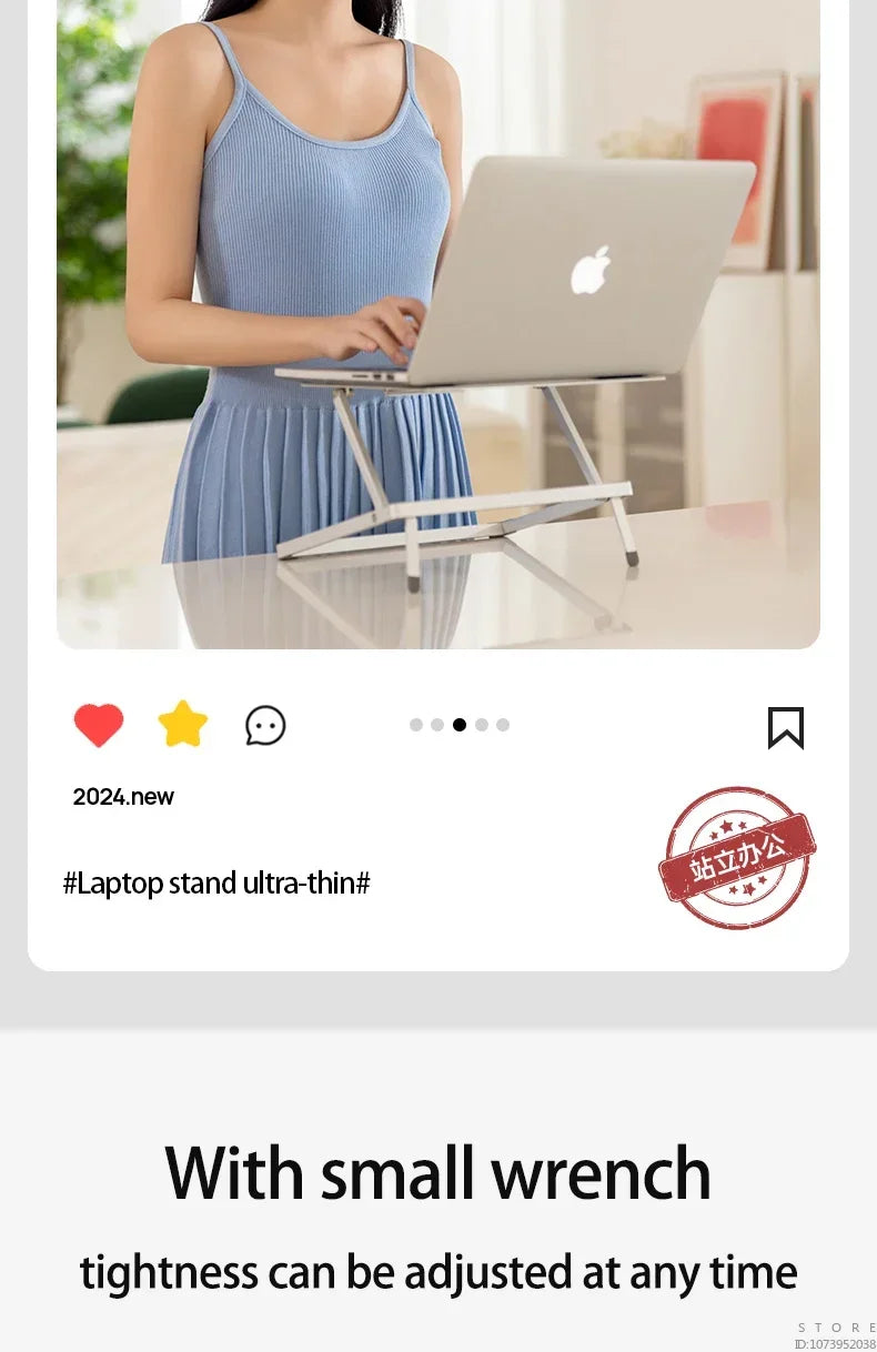 Laptop Stand Adjustable Aluminum Alloy Laptop Tablet Up To 17.3 Inch Laptop Portable Folding Stand Cooling Stand Support