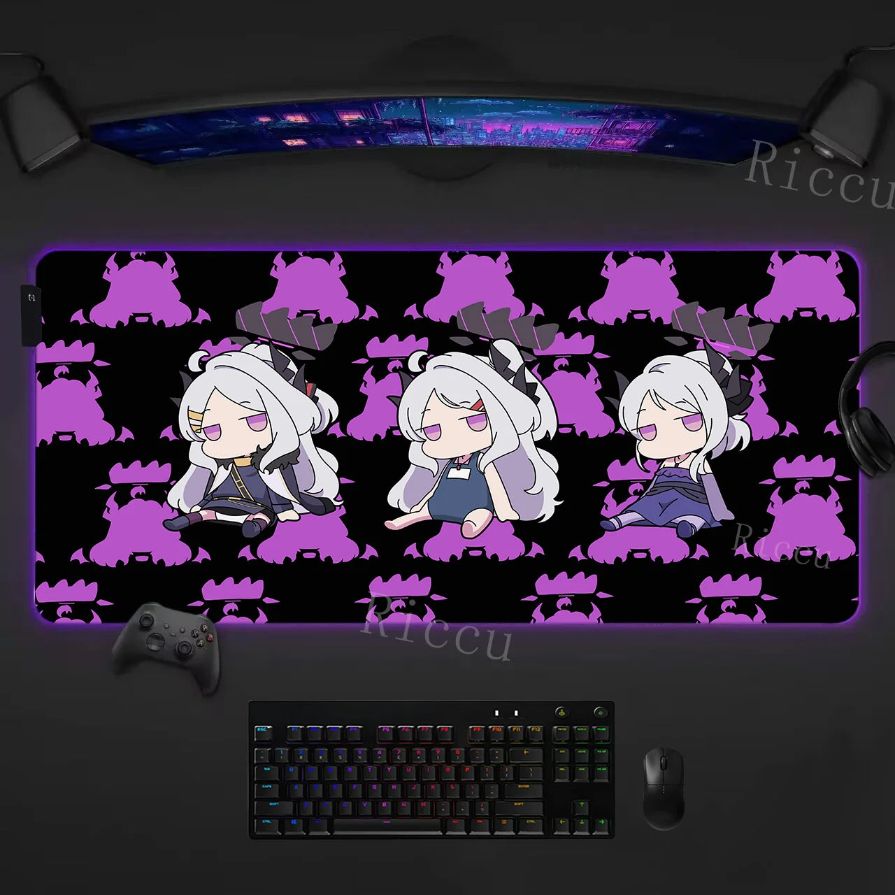 RGB HD Ryuuge Kisaki Blue Archive Game Mousepad Large Keyboard Desk Mat Gaming Mouse Pad LockEdge Edge PC Computer Mat E-Sports