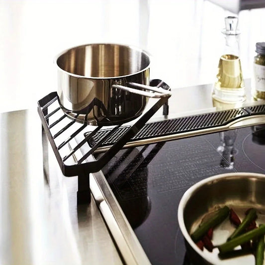 Kitchen Metal  Triangular Iron Rack Heat Insulation Pot Rack Heat-Resistant Corner Countertop Frying Pan Storage Rack
