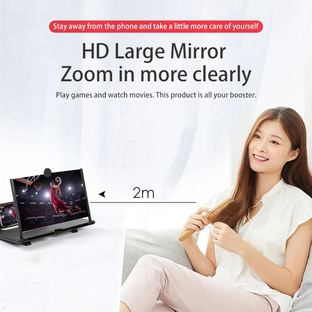 10 inch 3D Phone Screen Magnifying Amplifier For Mobile Display Enlarged Magnifier Foldable Holder Stand Video Amplifier