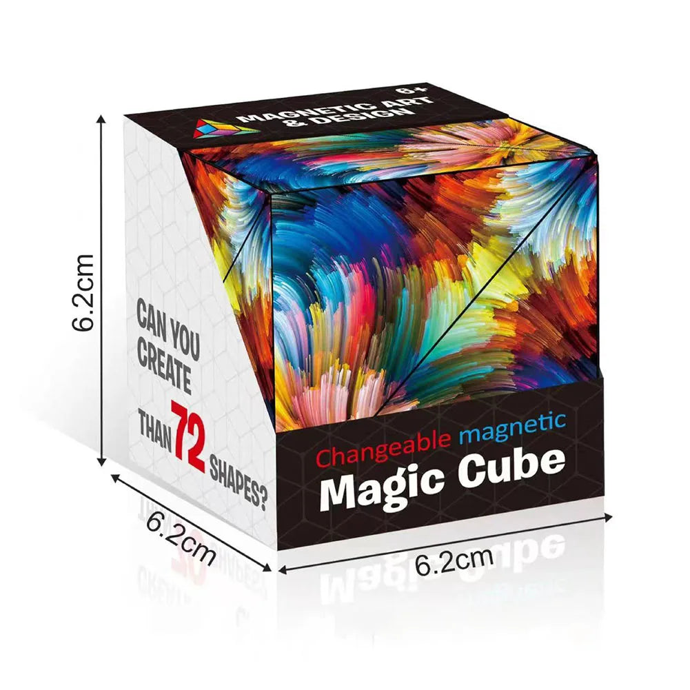 3D Flip Magnetic Magic Cube Puzzle Game Variety Geometric Changeable Magnetic Cube Anti Stress Fidget Toys Kids Christmas Gifts