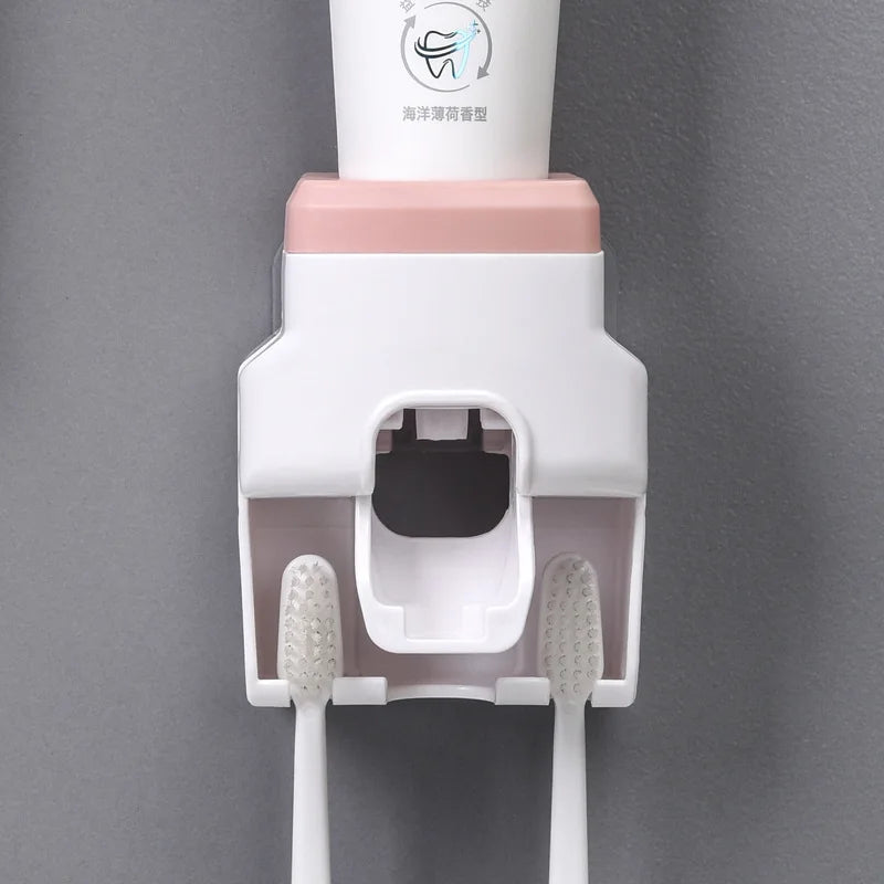 WIKHOSTAR Creative Lazy Automatic Toothpaste Dispenser Toothpaste Squeezer Toothbrush Holder Bathroom Accessories Storage Rack