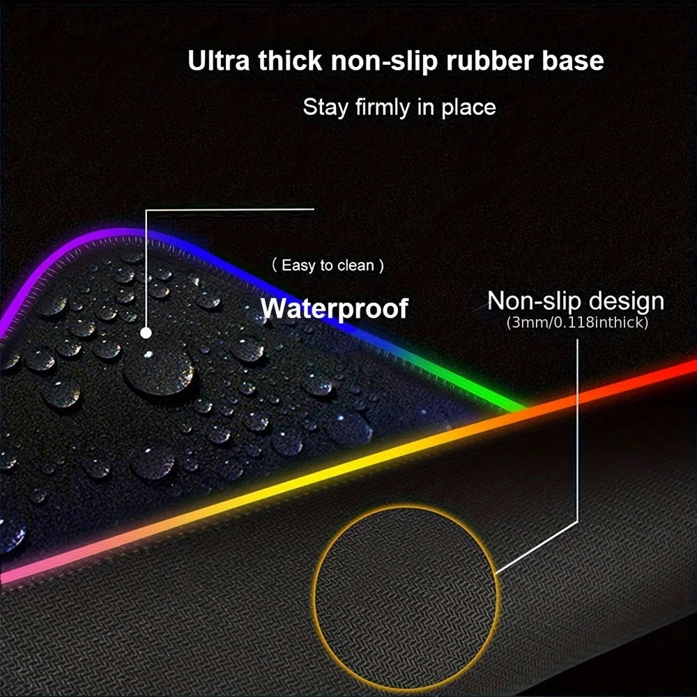 RGB Large Gaming Mouse Pad Kuromi Anime PC Computer Gamer Desk Mat Backlight XXL Kawaii Edge White Laptop LED Mousepad Backlight