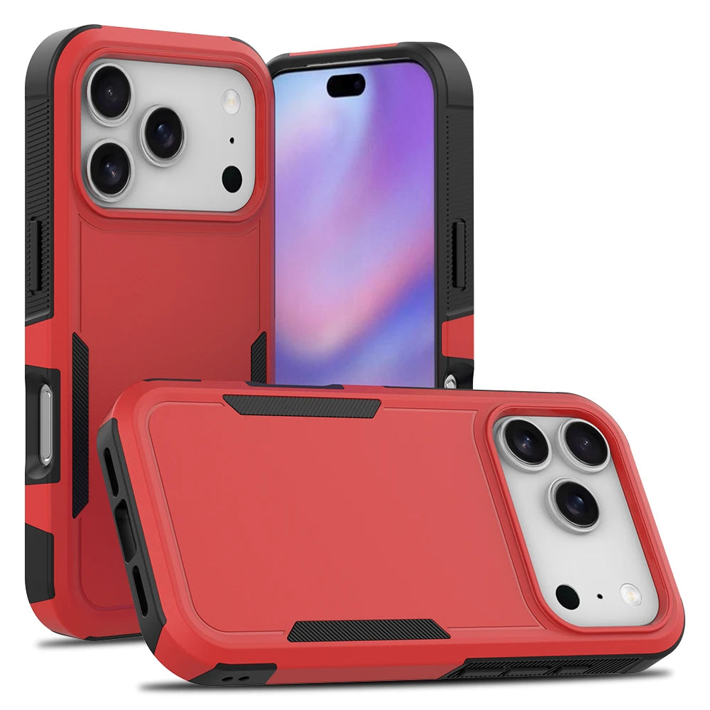 Hybrid Rugged Armor Shockproof Case For iPhone 17 Air 16E 16 15 14 Plus 13 12 11 Pro Max Dual Layer Hard Strong Protection Cover