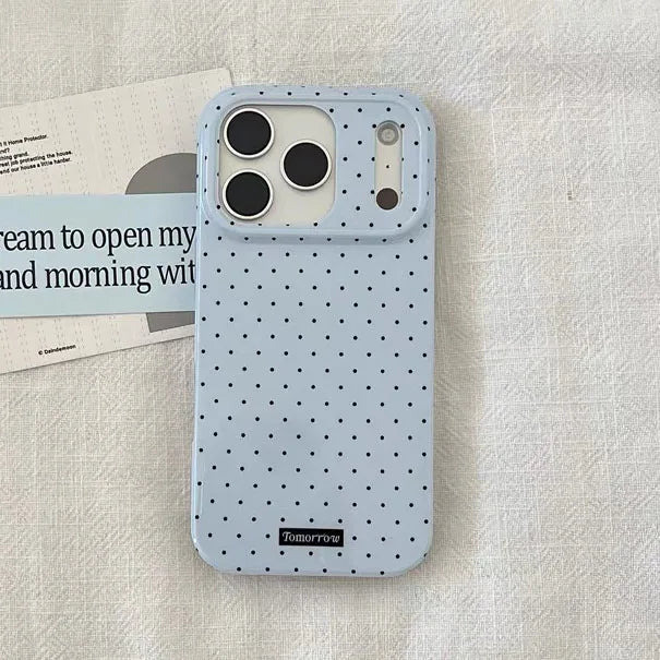INS Polka Dot Small Fresh Mobile Phone Case for iPhone 17 16 15 14 13 12 Pro Max 11 Ultra Slim Shockproof Cover for iPhone Air