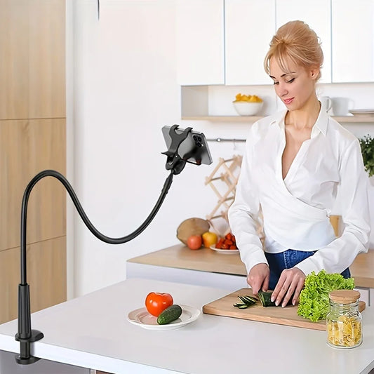 Desktop phone stand, flexible for live streaming and binge-watching TV shows. Headrest-style sofa stand for lazy people..