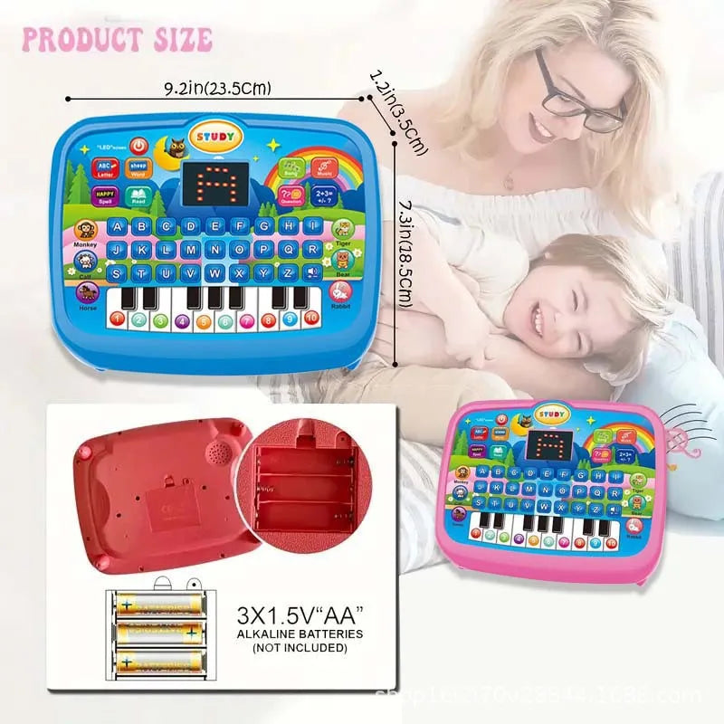 Kids’ Education Tablet Toy, Age 3+ Literacy Math Music Learning, Doubles as Electronic Keyboard, Birthday Christmas Gift
