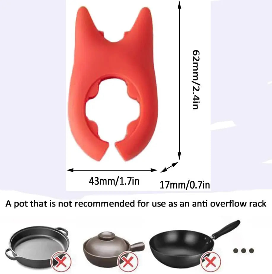 1PC Silicone Spatula Holder Portable Antioverflow Pot Lid Clip Anti-scalding Spoon Holder Kitchen Universal Spatula Bracket Clip