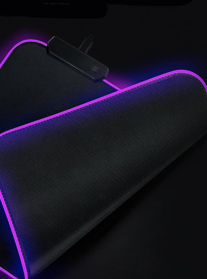 RGB Glow Gaming Desk Mat: Extra Large Thick LED Mouse Pad with Keyboard Space, Anti-Slip Base for PC Gamer