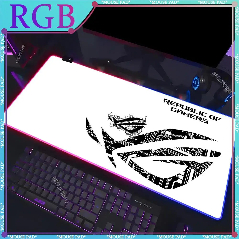 RGB A_Asus Rog mouse cute keyboard pad large table mat LED game electric standard pad anime luminous game computer cabinet pad