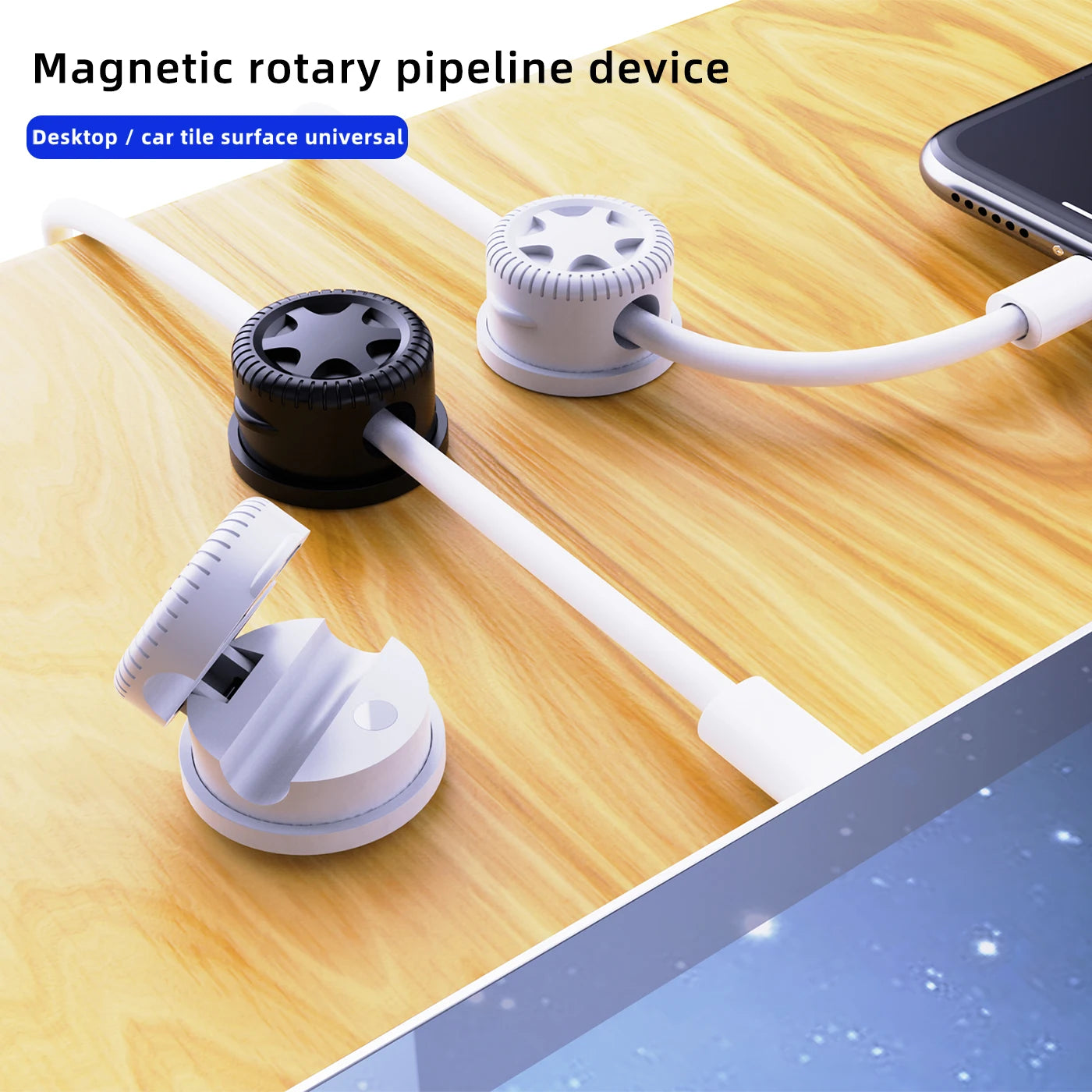 Magnetic Cable Organizer Adjustable Cable Clips Holder Adhesive Wire Keeper Cord Management for Car Home Office Under Desk