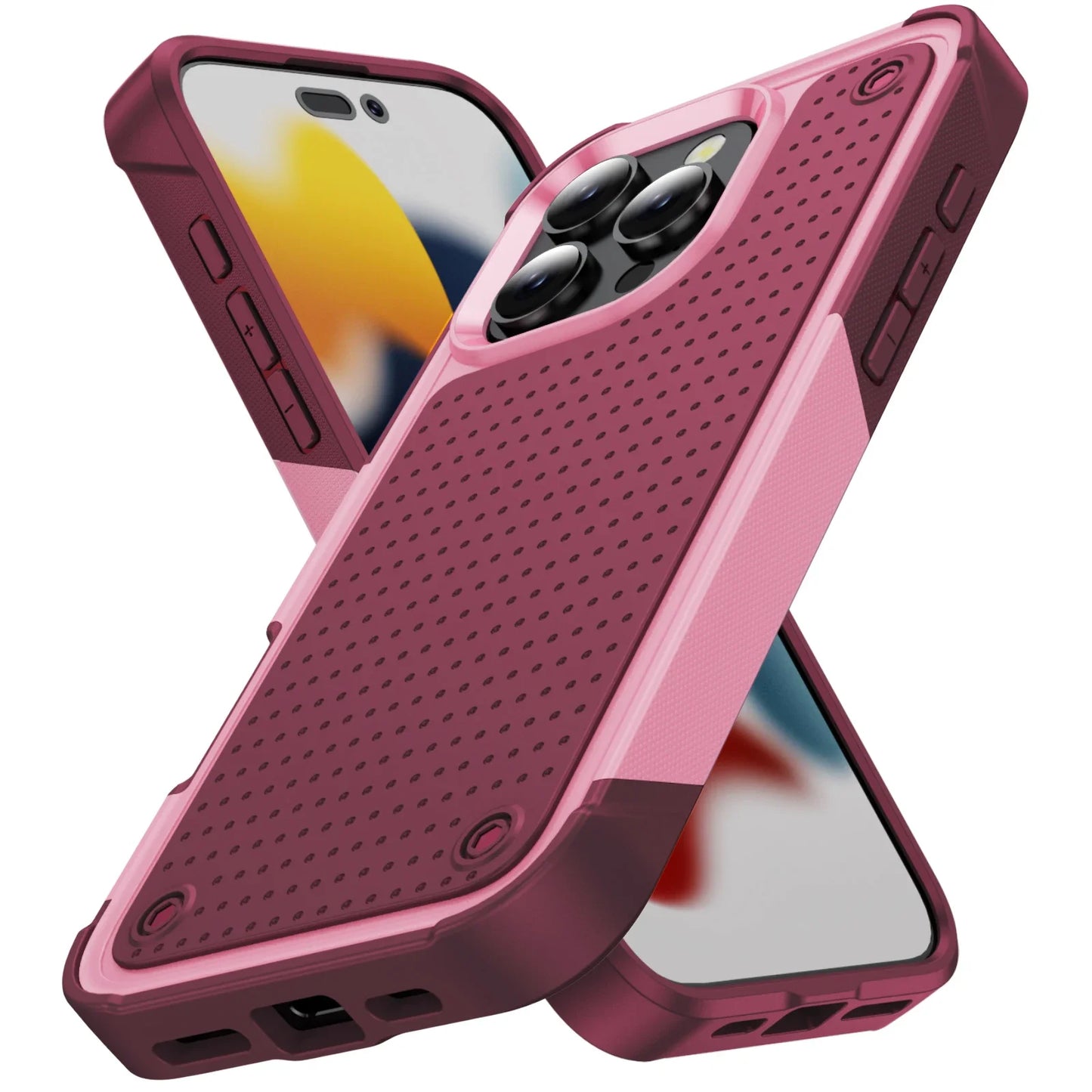 Hybrid Rugged Armor Shockproof Phone Case For iPhone 11 12 13 14 15 16 Pro Max XS XR 8 7 Plus Hard Plastic Frame TPU Back Cover