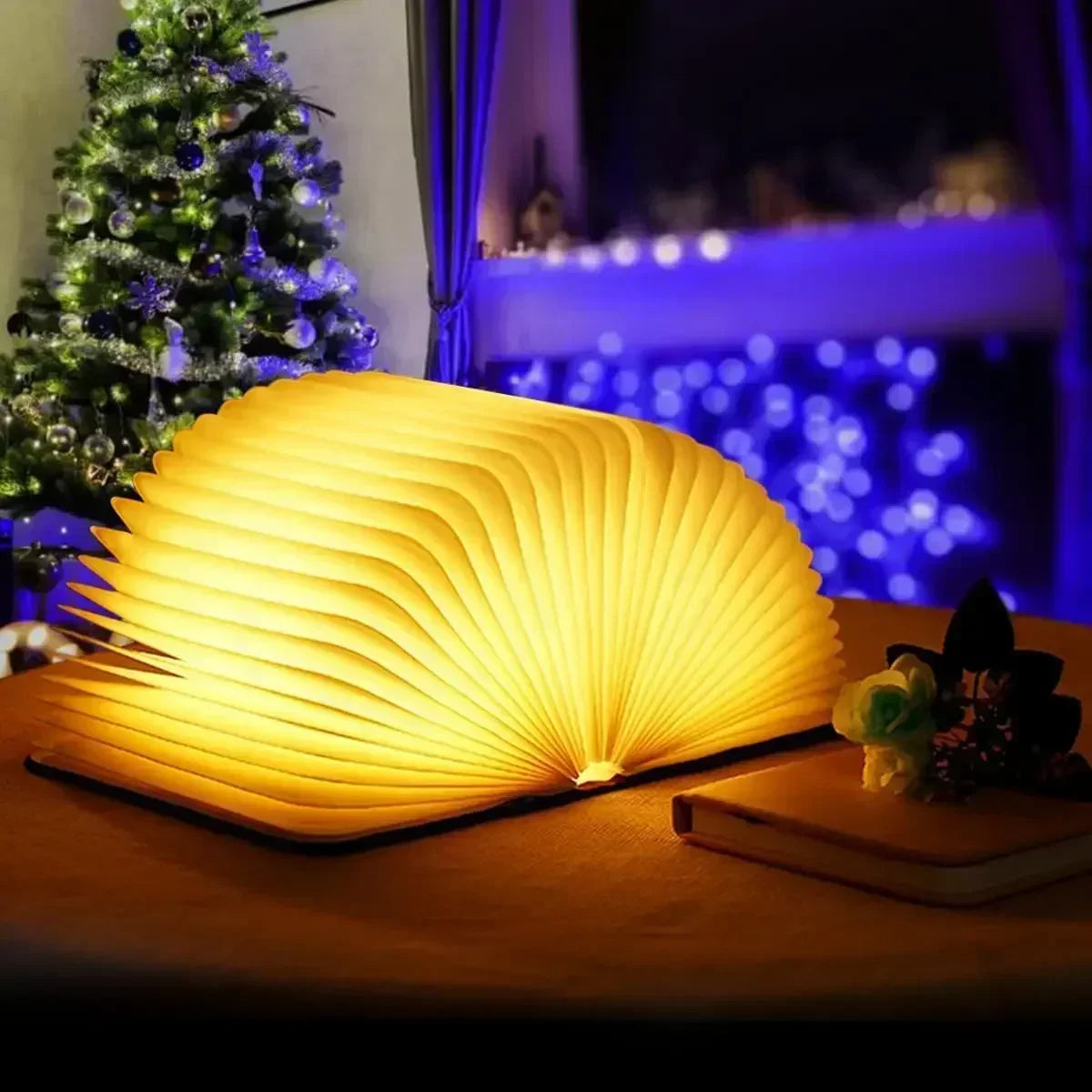 LED Wooden Book Lamp Creative 3D Book Light Folding LED Night Light USB Recharge Decor Bedroom Table Lamp for Kid Brithday Gifts