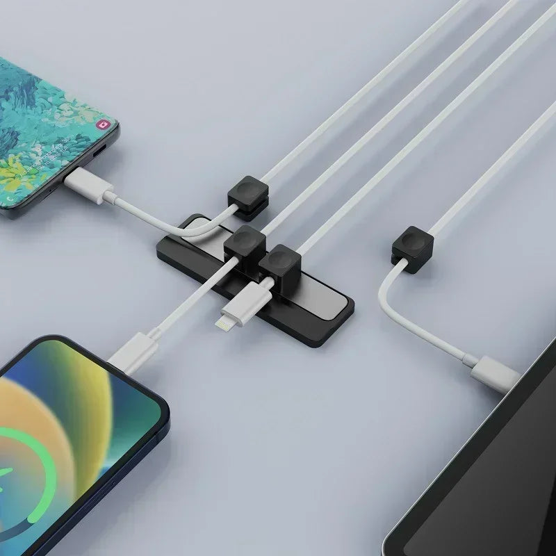 Magnetic Can Be Taken Mobile Cable Organizer Magnetic Base Desktop Data Cables Manager Cell Phone Charging Cable Magnetic Clamp