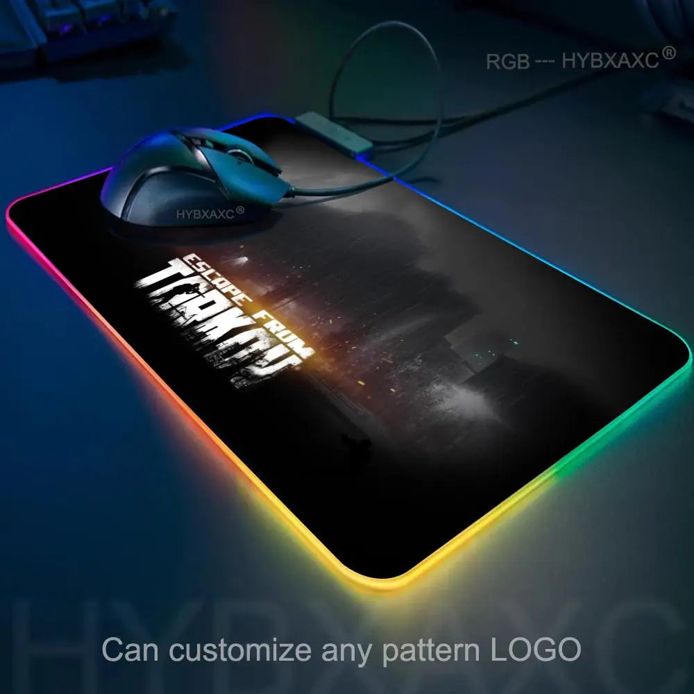 Escape From Tarkov RGB Mouse Pad Computer Gaming Accessories Large Mouse Deskmats MousePads Office Anti-slip Soft Laptop Carpet