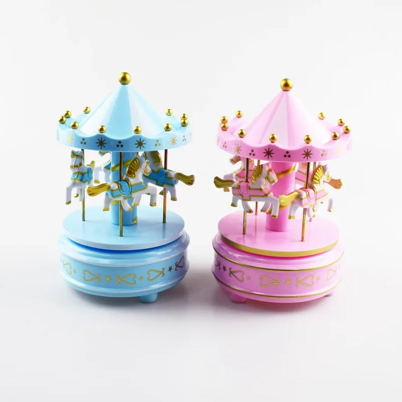 Merry-go-round Music Boxes Geometric Music Baby Room Decoration Gifts Unisex Christmas Horse Carousel Box Home Decor