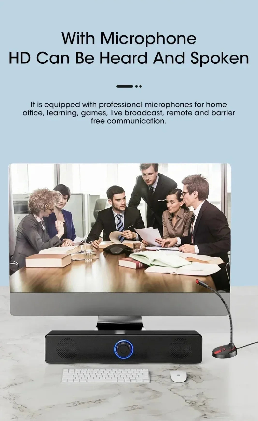 3D Surround Soundbar Speaker System - Subwoofer Stereo Music Box, Multi-functional for Computer and TV, Immersive Speaker