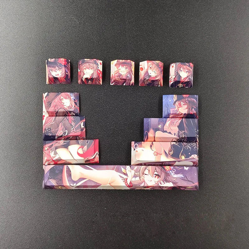 12Keys/Set Anime Character Design Custom Thermal Sublimation Cherry Profile Mechanical Keyboard Supplement Key Custom Keycap
