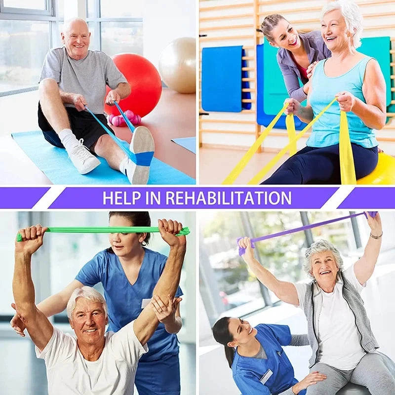 Resistance Bands Set TPE Elastic Band Exercise Workout Recovery Fitness Yoga Pilates Rehab Strength Training