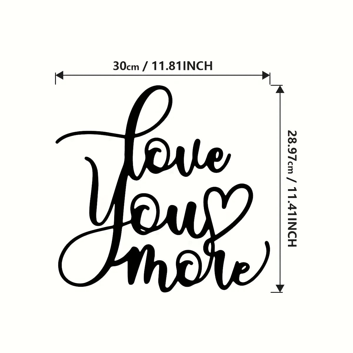 1pc "Love You More" Metal Wall Art,Script Lettering Sign for Indoor & Outdoor Decor, Farmhouse Style,Perfect for Valentine'S Day